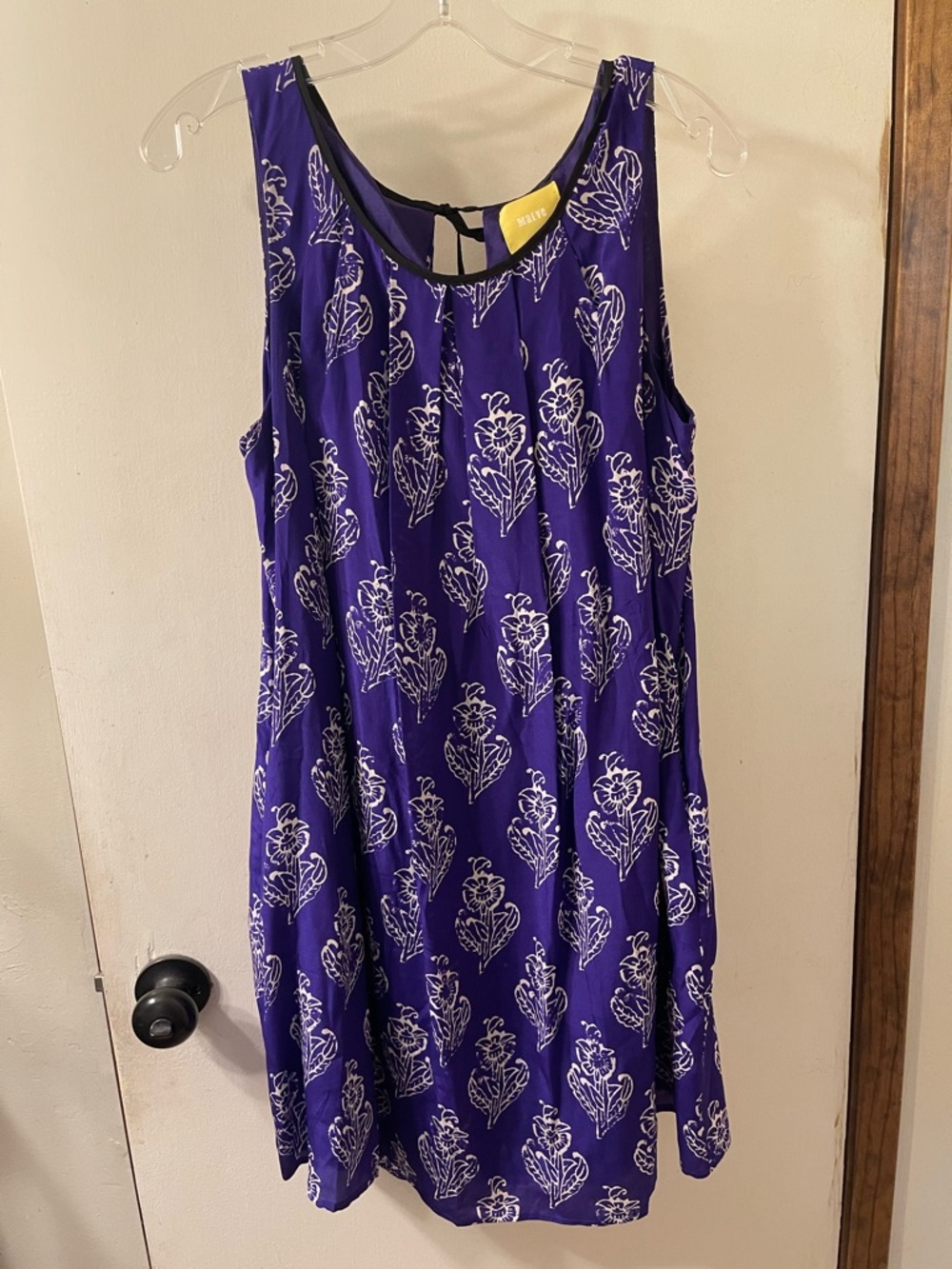 Anthropologie Maeve Purple Sleeveless Floral Print Mini Dress Sz S #125